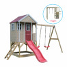 Casuta Nordic Adventure House cu loc pentru nisip, tobogan, leagan dublu, modul sport, Wendi Toys