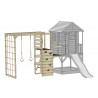 Casuta de gradina Lime Lodge cu tobogan, leagan, modul sport si bucatarie, Wendi Toys