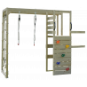Casuta de gradina Lime Lodge cu tobogan, leagan, modul sport si bucatarie, Wendi Toys