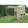 Casuta de gradina Lime Lodge cu tobogan, leagan, modul sport si bucatarie, Wendi Toys