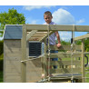 Casuta de gradina Grey Lodge cu tobogan, leagan, modul sport, Wendi Toys