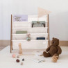 Raft organizator de carti pentru copii, material reciclat Cream, 3 Sprouts