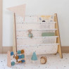 Raft organizator de carti pentru copii, material reciclat Terrazzo Cream, 3 Sprouts