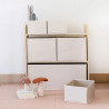 Organizator din material reciclat pentru jucarii, Cream, 3 Sprouts