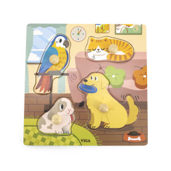 Puzzle cu manere Animale de...