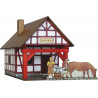 Set constructie arhitectura Fierarie cu grinzi, 39 piese din lemn, Walachia