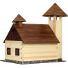 Set constructie arhitectura Statie de pompieri, 128 piese din lemn, Walachia