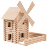 Set constructie arhitectura Vario Mill, 122 piese mari din lemn, Walachia