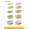 Set constructie arhitectura Vario Massive Mini, 91 piese mari din lemn, Walachia