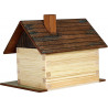 Set constructie arhitectura Cabanuta din busteni, 64 piese din lemn, Walachia