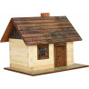 Set constructie arhitectura Cabanuta din busteni, 64 piese din lemn, Walachia