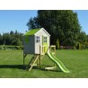 Casuta de gradina Lime Lodge cu platforma si tobogan (M22L)