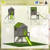 Casuta de gradina Lime Lodge cu platforma si tobogan (M22L)