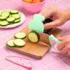 Kit cutit de Bucatar pentru Copii, Roz si Verde pastel, Chefclub Kids