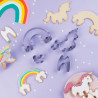 Set de forme de biscuiti Unicorn si Curcubeu 3D, Chefclub kids