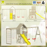 Turn de joaca cu 2 platforme, panou de catarare, tobogan, leagan dublu si modul de gimnastica (M41), Wendi Toys