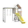 Turn de joaca cu 2 platforme, panou de catarare, tobogan si modul de gimnastica (M40), Wendi Toys