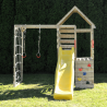 Turn de joaca cu 2 platforme, panou de catarare, tobogan si modul de gimnastica (M40), Wendi Toys