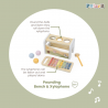 Banc de lovit cu Xilofon Montessori 3 in 1, Viga
