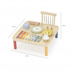 Masuta muzicala Montessori, 7 Instrumente din lemn, Viga