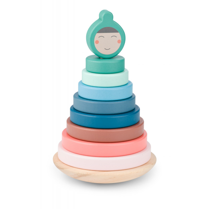 Turn de stivuire cu inele din lemn, BS Toys