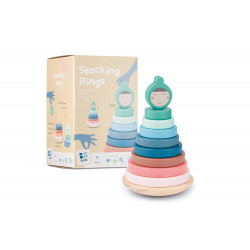 Turn de stivuire cu inele din lemn, BS Toys