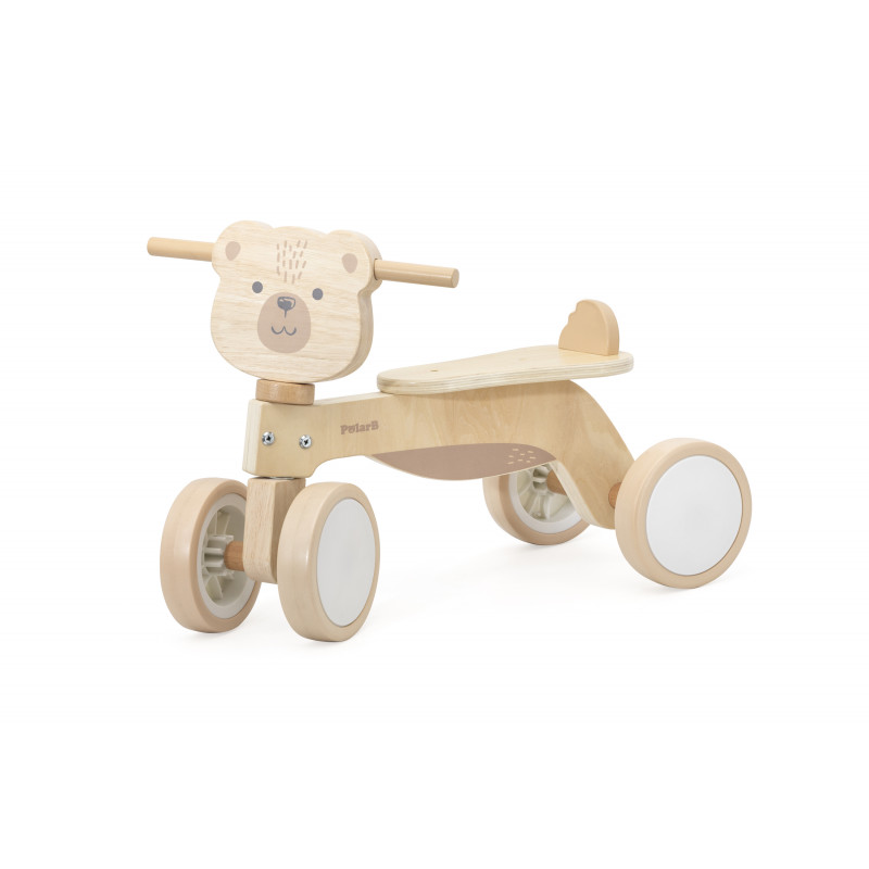 Tricicleta din lemn Ursulet maro, PolarB Viga