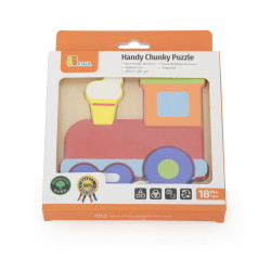 Puzzle din lemn 5 piese - trenulet, Viga