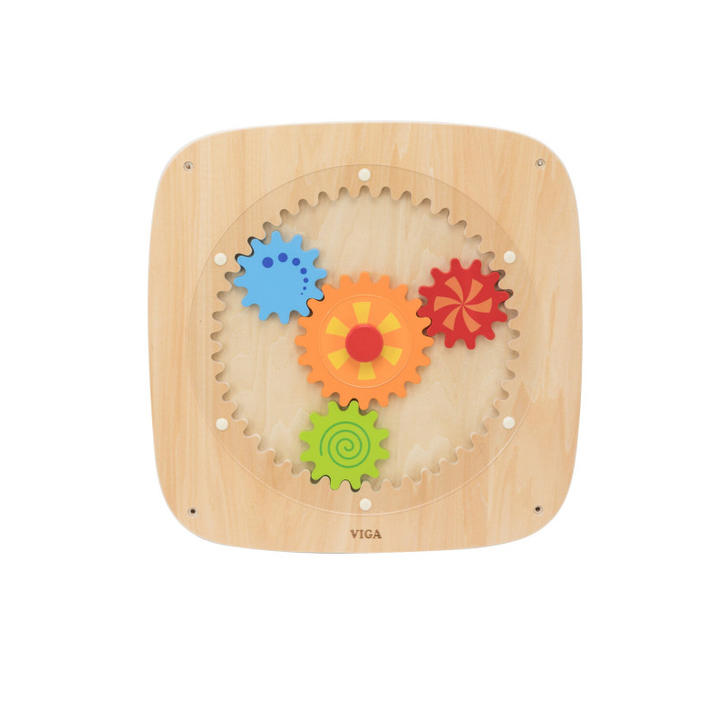 Panou senzorial de perete Roti dintate colorate, Viga