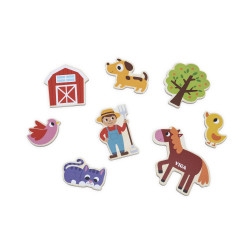 Set magnetic Animale de la ferma din lemn (20 piese), Viga