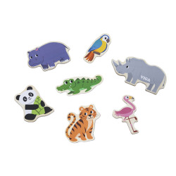 Set magnetic Animale salbatice din lemn (20 piese), Viga