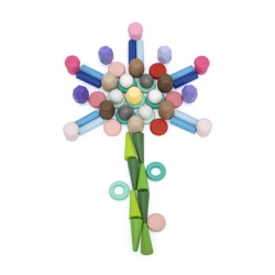 Blocuri din lemn colorate Comorile Naturii (141 piese), Viga