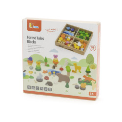 Blocuri din lemn colorate Povestile Naturii (58 piese), Viga