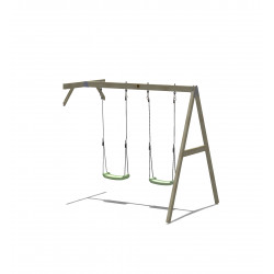 Casuta de gradina Pastel Green Adventure Cottage cu tobogan, leagan dublu, modul sport si bucatarie (M60PGN_GK), Wendi Toys