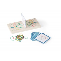 Geoboard Duel, joc educativ de geometrie si indemanare cu elastice, BS Toys