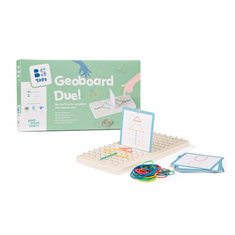 Geoboard Duel, joc educativ de geometrie si indemanare cu elastice, BS Toys